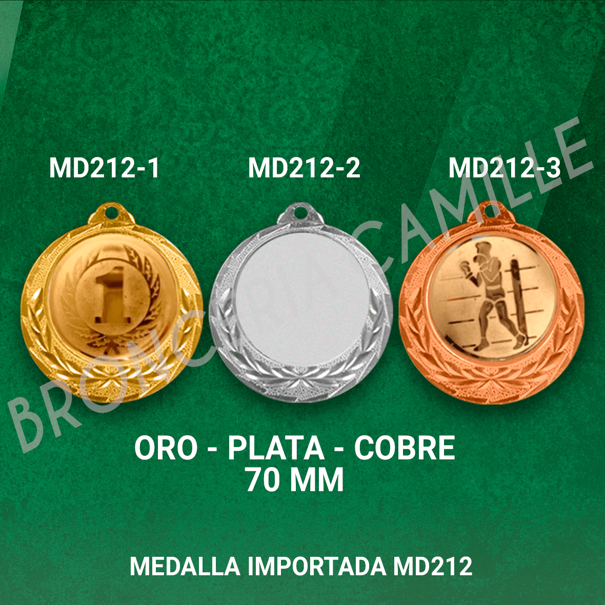 Medalla Importada MD-212 con logo Standard 7cms ø