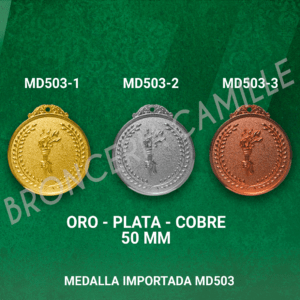 MEDALLA IMPORTADA ANTORCHA MD503 6.5cms ø