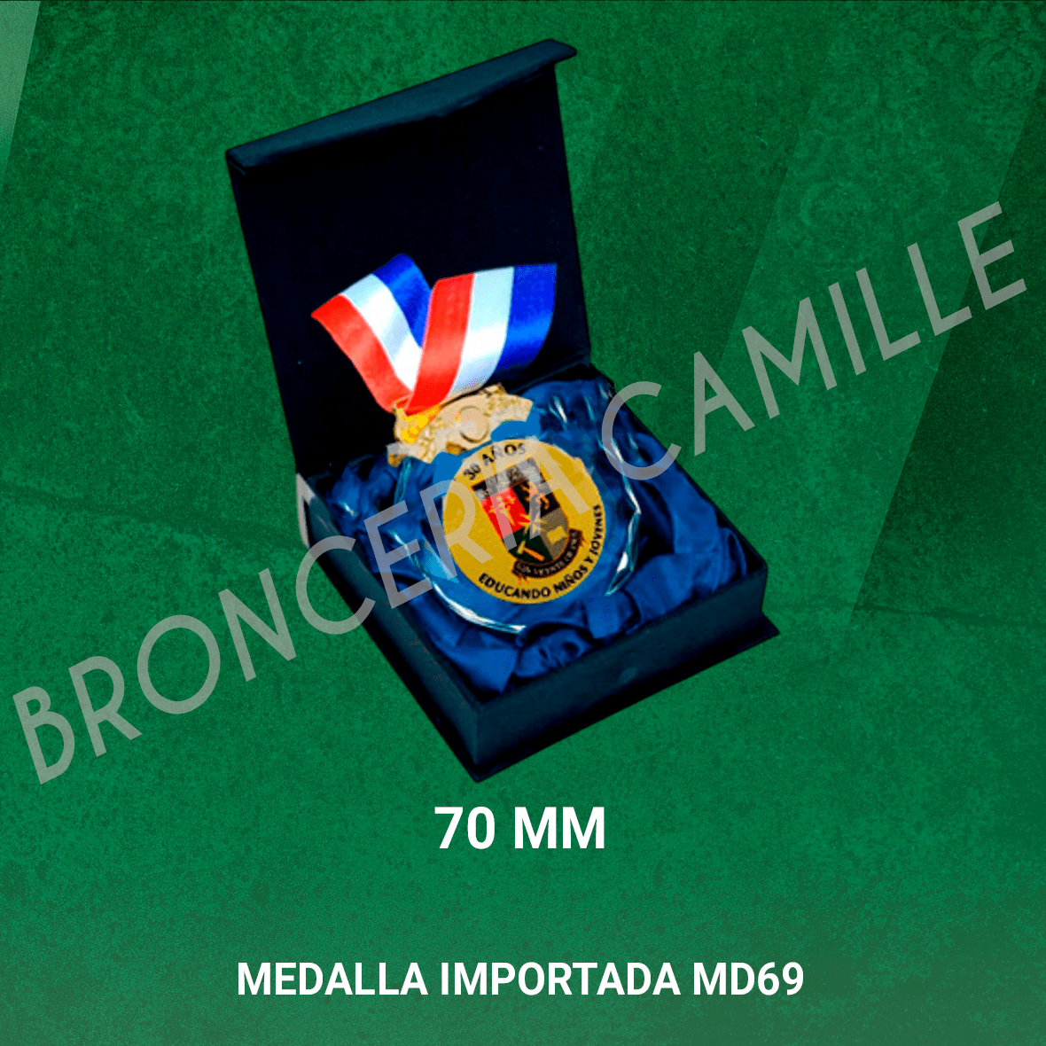 Medalla Cristal MD69 Logo Sublimado 7cms ø