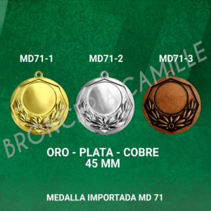 MEDALLA IMPORTADA MD71 4.5cms ø