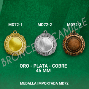 MEDALLA IMPORTADA MD72 4.5cms ø