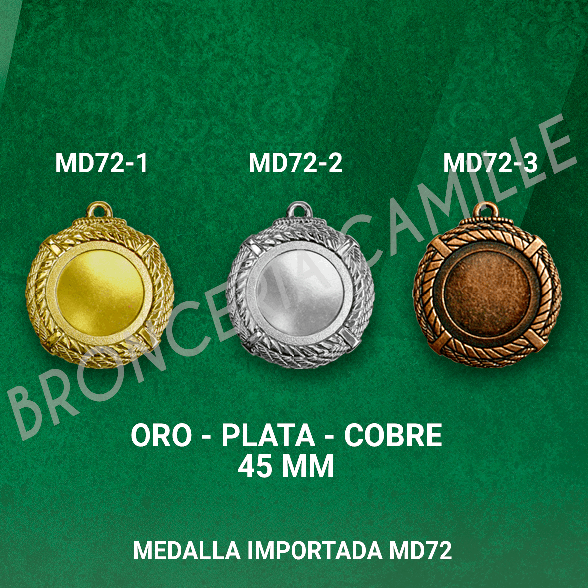 MEDALLA IMPORTADA MD72 4.5cms ø
