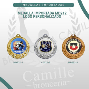 MEDALLA IMPORTADA MD212 LOGO PERSONALIZADO<br> 7cms ø