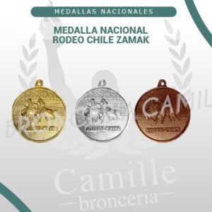 MEDALLA NACIONAL RODEO CHILE ZAMAK<br> 4.8cms ø