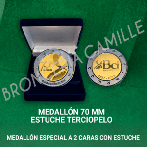 MEDALLÓN ESPECIAL A 2 CARAS CON ESTUCHE 7cms ø