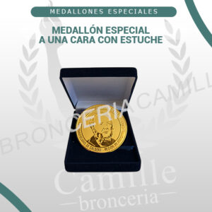 MEDALLÓN ESPECIAL A UNA CARA CON ESTUCHE<br> 7cms ø