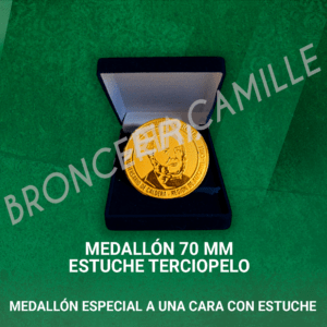 MEDALLÓN ESPECIAL A UNA CARA CON ESTUCHE 7cms ø