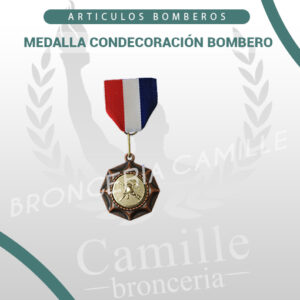 Medalla Condecoración Bombero Cobrizado Logo Estándar
