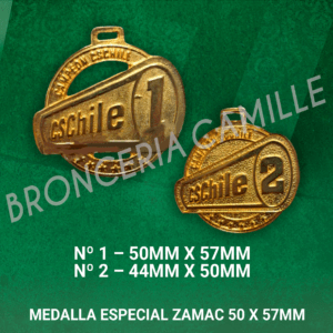 Medalla Especial Zamac 50mm x 57mm
