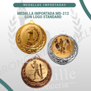 Medalla Importada MD-212 con logo Standard <br>7cms ø