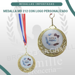 Medalla MD 212 con logo personalizado<br> 7cms ø