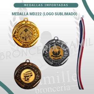 Medalla MD222 (Logo sublimado)<br> 5cms ø