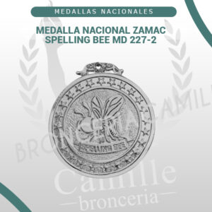 Medalla Nacional Zamac - Spelling Bee MD 227-2<br> 5cms ø