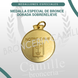 Medalla especial de Bronce, Dorada sobrerelieve<br> 5cms ø