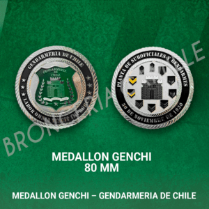 Medallon Genchi - Gendarmeria de Chile 8cms ø