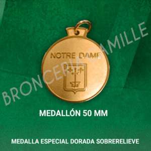Medalla especial de Bronce, Dorada sobrerelieve 5cms ø