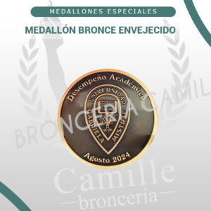 Medallón bronce envejecido de 7 cms ø