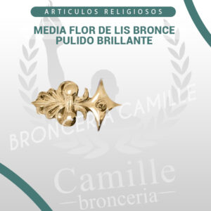 Media flor de lis bronce pulido brillante
