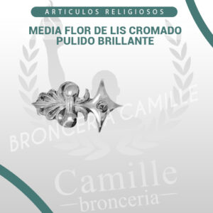 Media flor de lis cromado pulido brillante