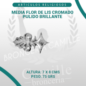 Media flor de lis cromado pulido brillante
