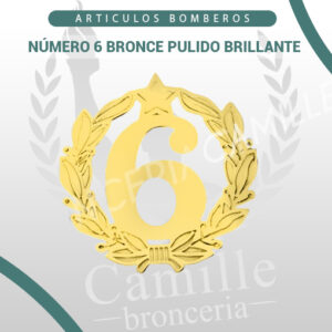 NÚMERO 6 BRONCE PULIDO BRILLANTE