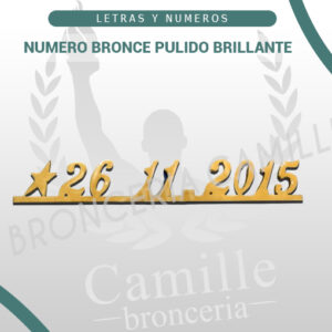 Numero bronce pulido brillante