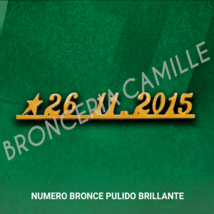 Numero bronce pulido brillante