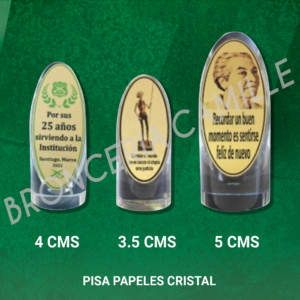 PISA PAPELES CRISTAL CON PLACA DE SUBLIMACIÓN