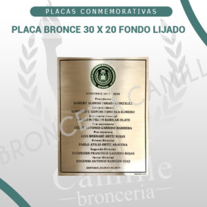 PLACA BRONCE 30 X 20 FONDO LIJADO