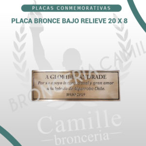 PLACA BRONCE BAJO RELIEVE 20 X 8