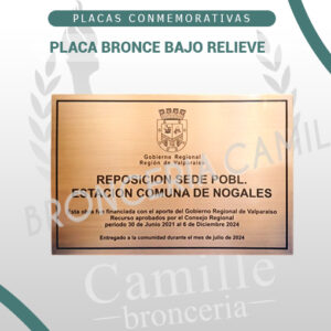 PLACA BRONCE BAJO RELIEVE
