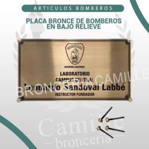 PLACA BRONCE DE BOMBEROS EN BAJO RELIEVE