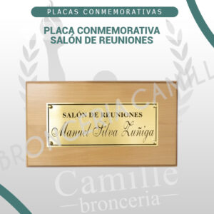 PLACA CONMEMORATIVA SALÓN DE REUNIONES