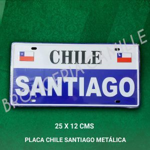 Placa Chile Santiago Metálica