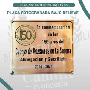 Placa Fotograbada Bajo relieve