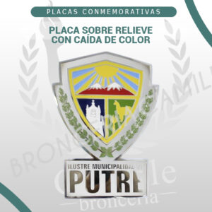 Placa sobre relieve con caída de color