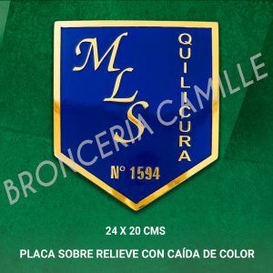 Placa sobre relieve con caída de color