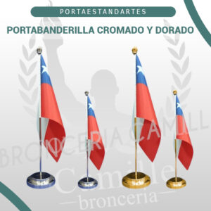Portabanderilla cromado y dorado