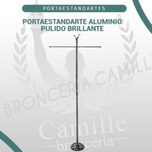 Portaestandarte aluminio pulido brillante