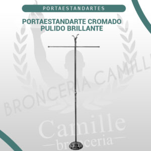 Portaestandarte cromado pulido brillante
