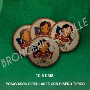Posavasos circulares con Diseño chileno - Unidad