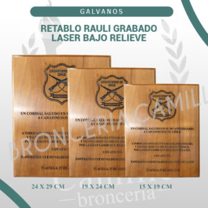 RETABLO RAULI GRABADO LASER BAJO RELIEVE