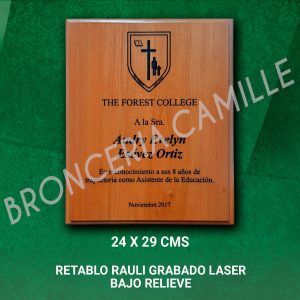 RETABLO RAULI GRABADO LASER BAJO RELIEVE