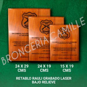 RETABLO RAULI GRABADO LASER BAJO RELIEVE