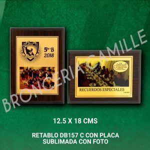 Retablo DB157 C con placa sublimada con foto