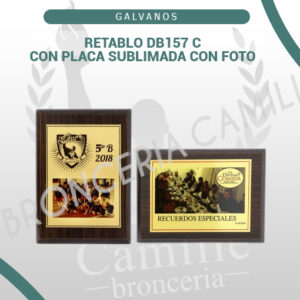 Retablo DB157 C con placa sublimada con foto