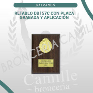 Retablo DB157C con placa grabada y aplicación