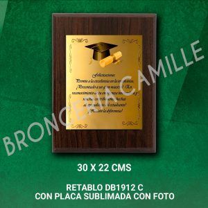 Retablo DB1912 C con placa sublimada con foto