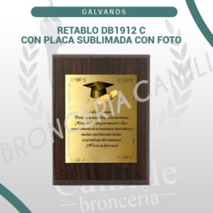 Retablo DB1912 C con placa sublimada con foto