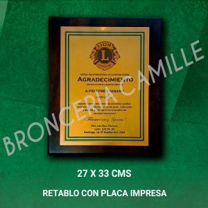 Retablo con Placa Impresa